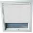 Polka Dots Grey Aurora Skylight Window Blinds White Frame Detail