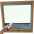 Shower Proof Beige Balio Skylight Electric Window Blinds Silver Frame Detail