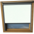 Shower Proof Beige VELUX Skylight Window Blinds Silver Frame Detail