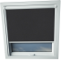 Shower Proof Black Axis 90 Skylight Window Blinds White Frame Detail