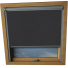 Shower Proof Black Balio Skylight Window Blinds Silver Frame Detail