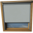 Shower Proof Grey VELUX Skylight Window Blinds Silver Frame Detail