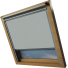 Shower Proof Grey VELUX Skylight Electric Window Blinds Silver Frame Side Detail