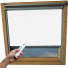 Shower Proof White VELUX Skylight Electric Window Blinds Silver Frame Detail