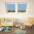 Sky Blue Balio White Frame Skylight Window Blinds