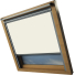 Soft Ivory Keylite Skylight Window Blinds Silver Frame Side Detail