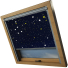 Stars At Night Rooflite Skylight Electric Window Blinds Silver Frame Side Detail