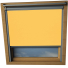 Sunflower Yellow Keylite Skylight Window Blinds Silver Frame Detail