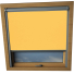 Sunflower Yellow Rooflite Skylight Window Blinds Silver Frame Detail