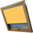 Sunflower Yellow Tyrem Skylight Electric Window Blinds Silver Frame Side Detail