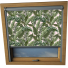 Tropical Leaves Balio Skylight Window Blinds Silver Frame Detail