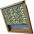 Tropical Leaves Keylite Skylight Window Blinds White Frame Detail