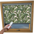 Tropical Leaves Rooflite Skylight Electric Window Blinds Silver Frame Detail