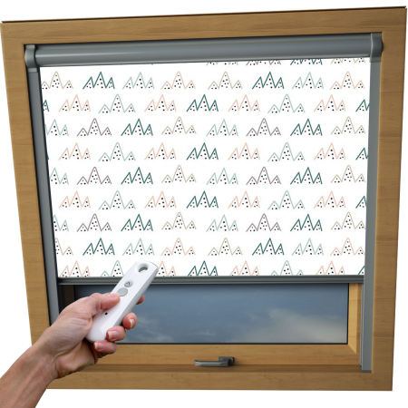 Alps Pastel Aurora Skylight Electric Window Blinds Silver Frame Detail