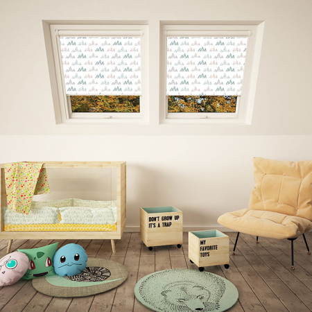 Alps Pastel Aurora White Frame Skylight Window Blinds