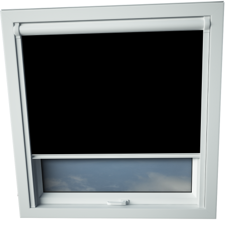 Black Balio Skylight Window Blinds White Frame Detail