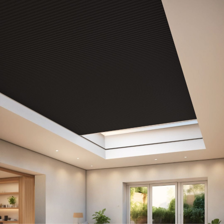 Black Thermal Blackout Electric Honeycomb Openview Lifestyle Image Position 3