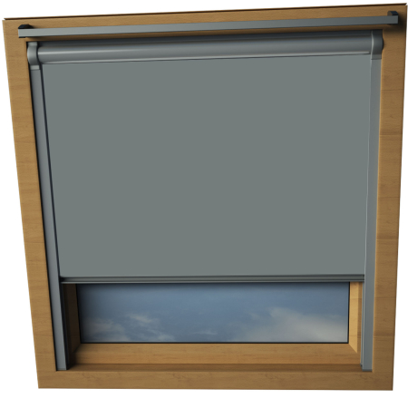 Charcoal Grey Keylite Skylight Window Blinds Silver Frame Detail