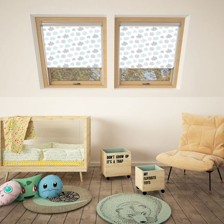 Clouds Grey Aurora Skylight Window Blinds