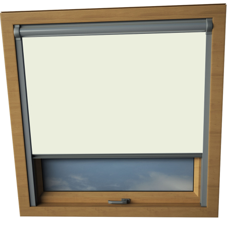 Cream Aurora Skylight Window Blinds Silver Frame Detail