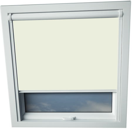 Cream Aurora Skylight Window Blinds White Frame Detail