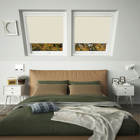 Cream Dakea White Frame Skylight Window Blinds