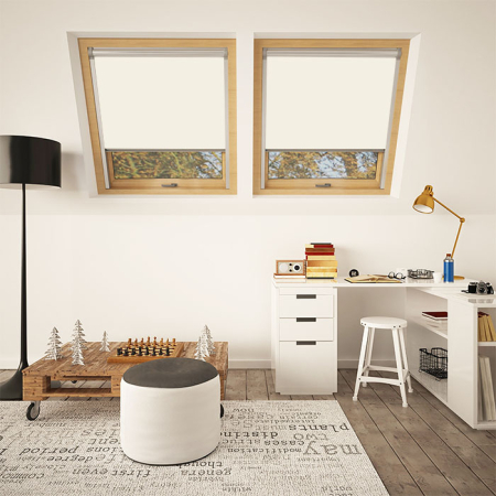 Delicate Cream Rooflite Electric Skylight Window Blinds