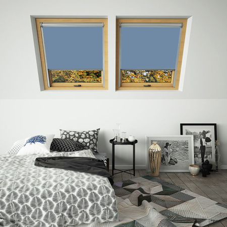 Dusky Blue Aurora Skylight Window Blinds