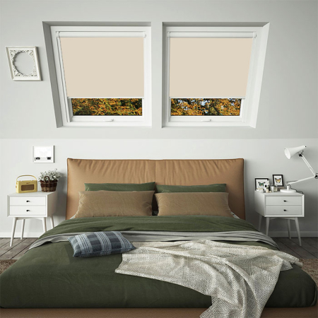 Gentle Beige Dakstra White Frame Skylight Window Blinds