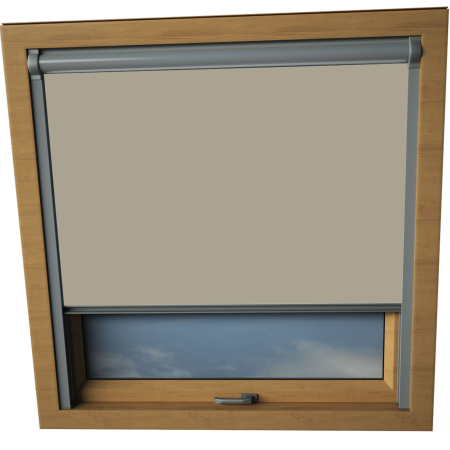 Hessian Aurora Skylight Window Blinds Silver Frame Detail