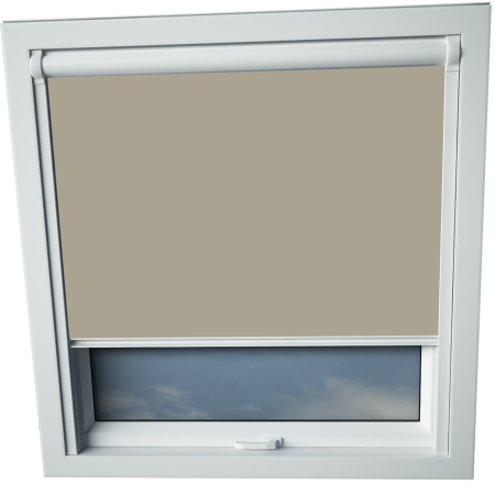 Hessian Aurora Skylight Window Blinds White Frame Detail