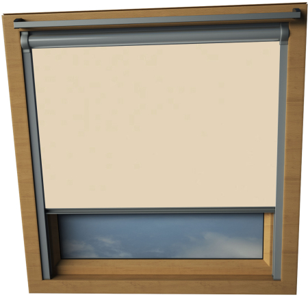 Hopsack VELUX Skylight Window Blinds Silver Frame Detail