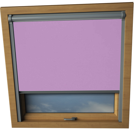 Lavender Aurora Skylight Window Blinds Silver Frame Detail