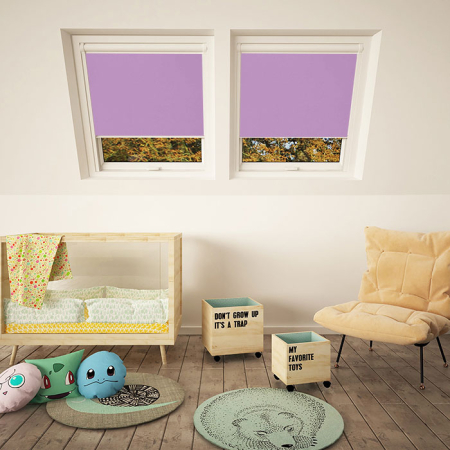 Lavender Dakea White Frame Skylight Window Blinds