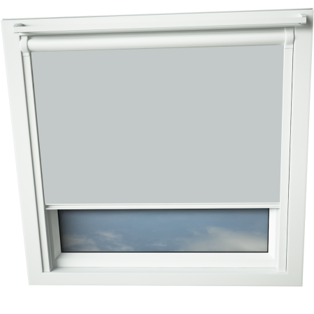 Light Grey VELUX Skylight Window Blinds White Frame Detail