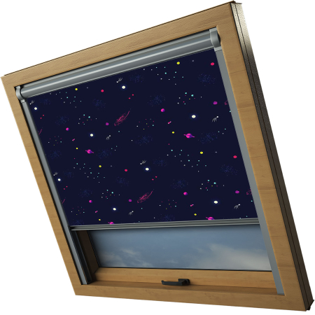 Outer Space Balio Skylight Electric Window Blinds Silver Frame Side Detail