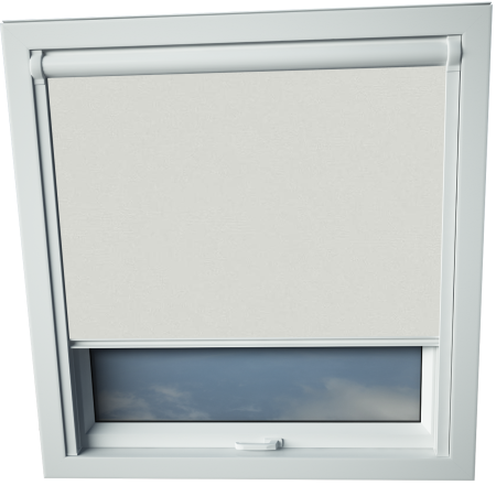 Pale Grey Axis 90 Skylight Window Blinds White Frame Detail