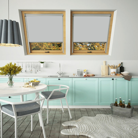 Pale Grey Rooflite Electric Skylight Window Blinds