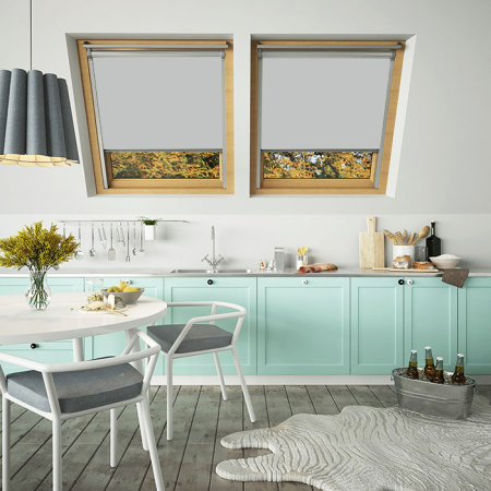 Pale Grey VELUX Electric Skylight Window Blinds