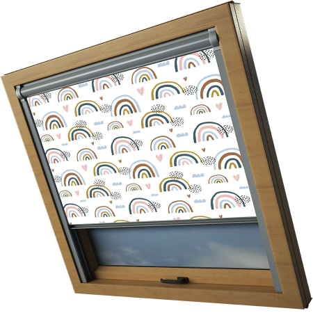 Rainbow Natural Aurora Skylight Window Blinds Silver Frame Side Detail