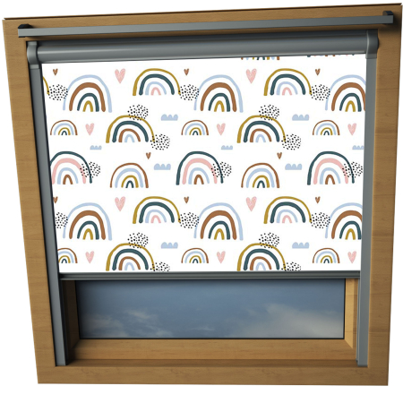 Rainbow Natural Keylite Skylight Window Blinds Silver Frame Detail