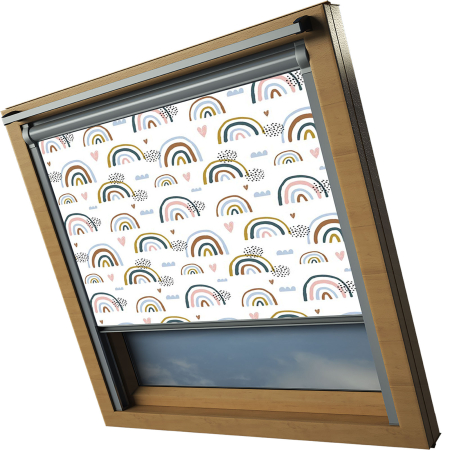 Rainbow Natural Keylite Skylight Window Blinds White Frame Detail