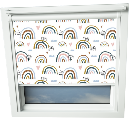 Rainbow Natural VELUX Skylight Window Blinds White Frame Detail