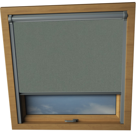 Rock Grey Axis 90 Skylight Window Blinds Silver Frame Detail