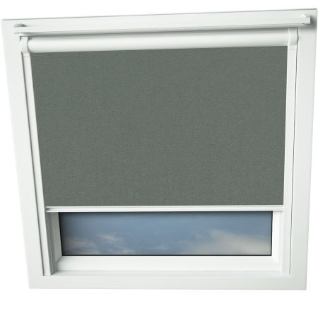 Rock Grey VELUX Skylight Window Blinds White Frame Detail