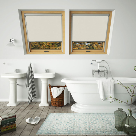 Shower Proof Beige Aurora Skylight Window Blinds