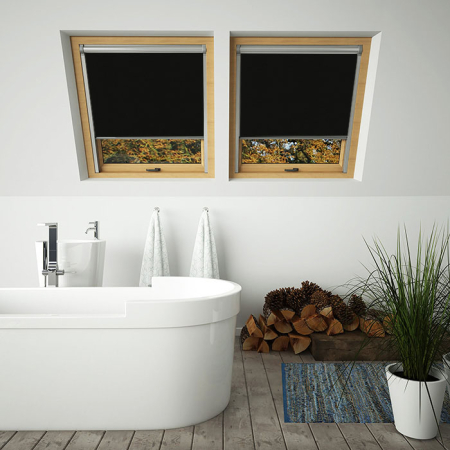 Shower Proof Black Duratech Electric Skylight Window Blinds