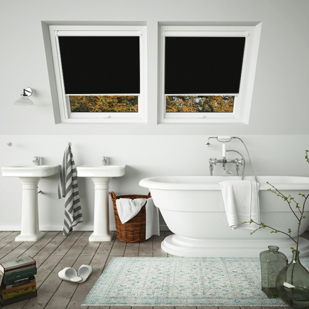 Shower Proof Black Dakea White Frame Skylight Window Blinds