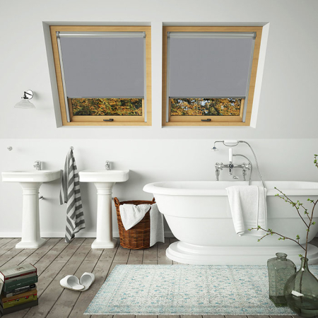 Shower Proof Grey Balio Skylight Window Blinds