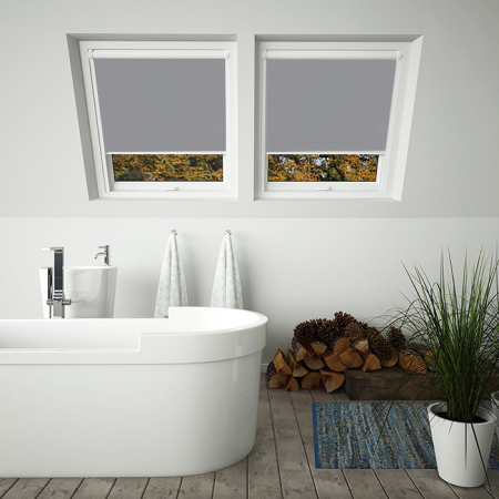 Shower Proof Grey Aurora White Frame Skylight Window Blinds